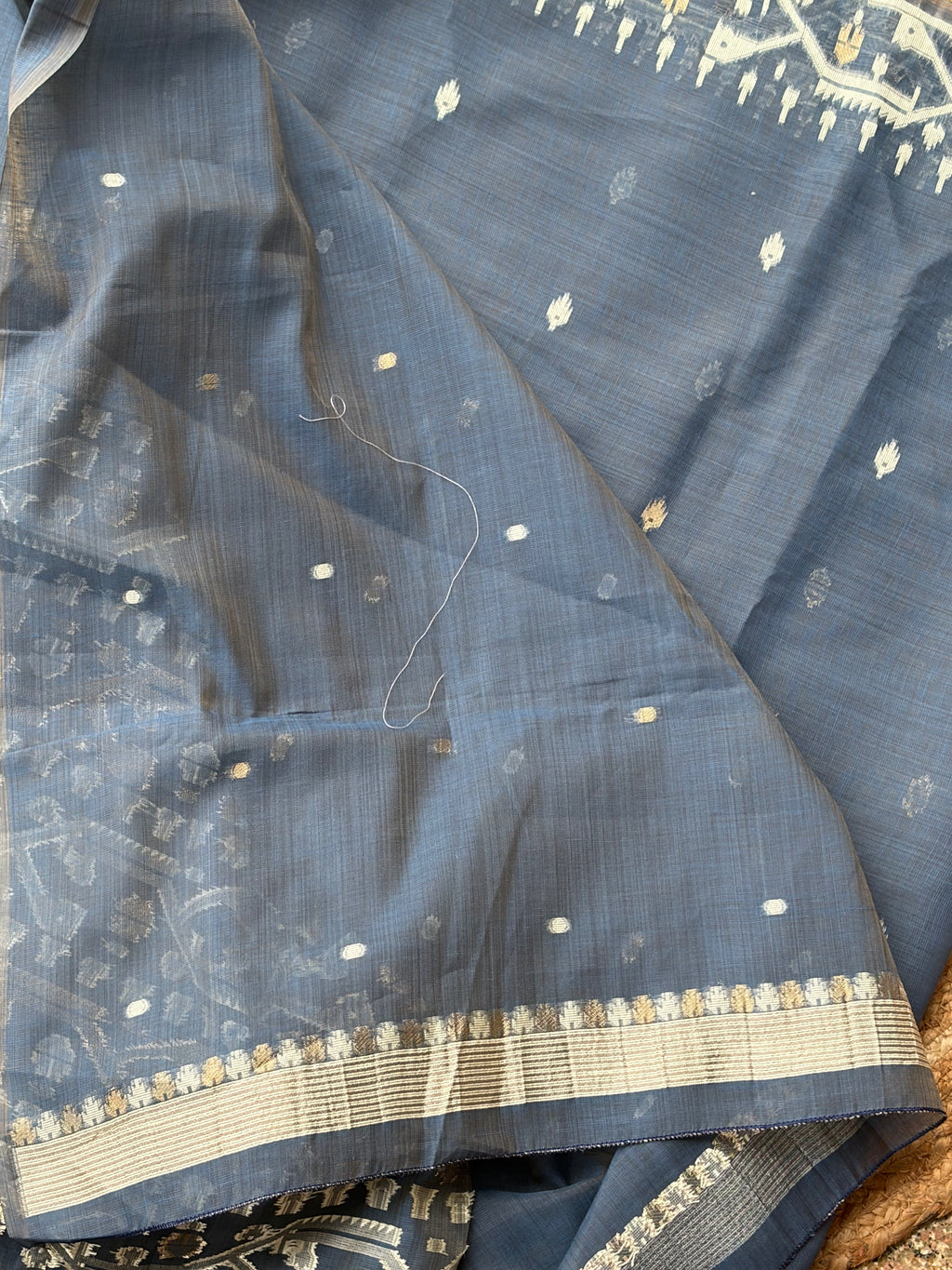 Pure Maheshwari Jamdani Saree – Heritage Woven Elegance