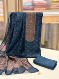 Soft Maheshwari Kantha & French Knot Embroidered Suit Set