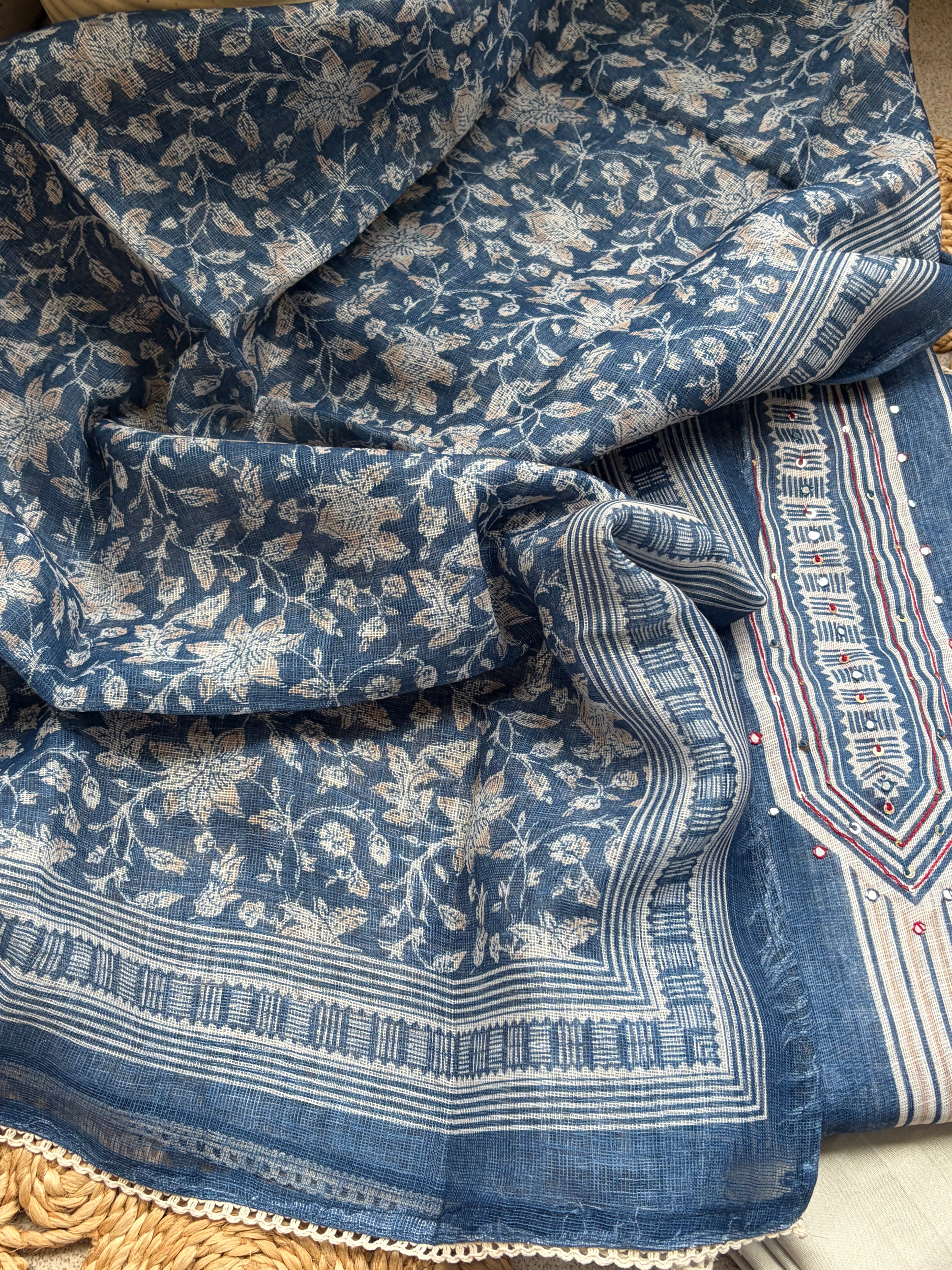 Ivory & Indigo Soft Linen Cotton Suit Set