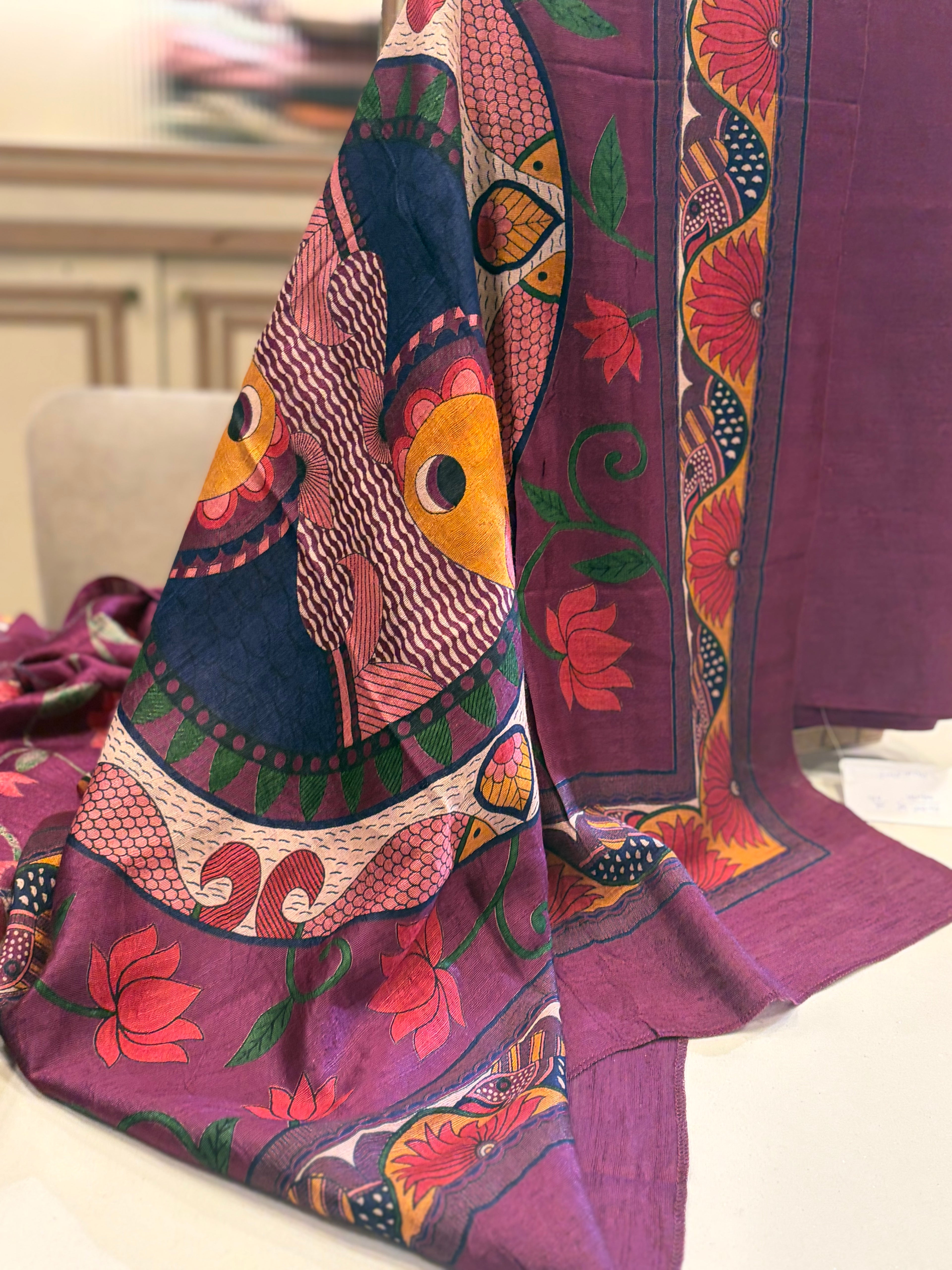 Premium Mulberry Silk Suit with Kalamkari Silk Dupatta