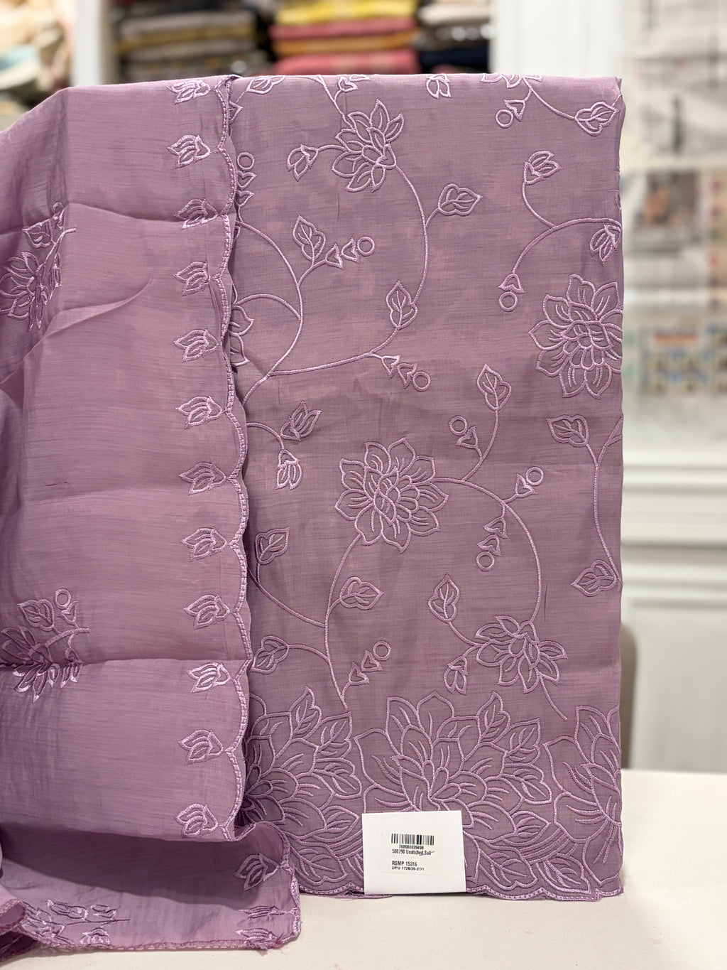 Whispering Florals — Soft Threadwork Suit