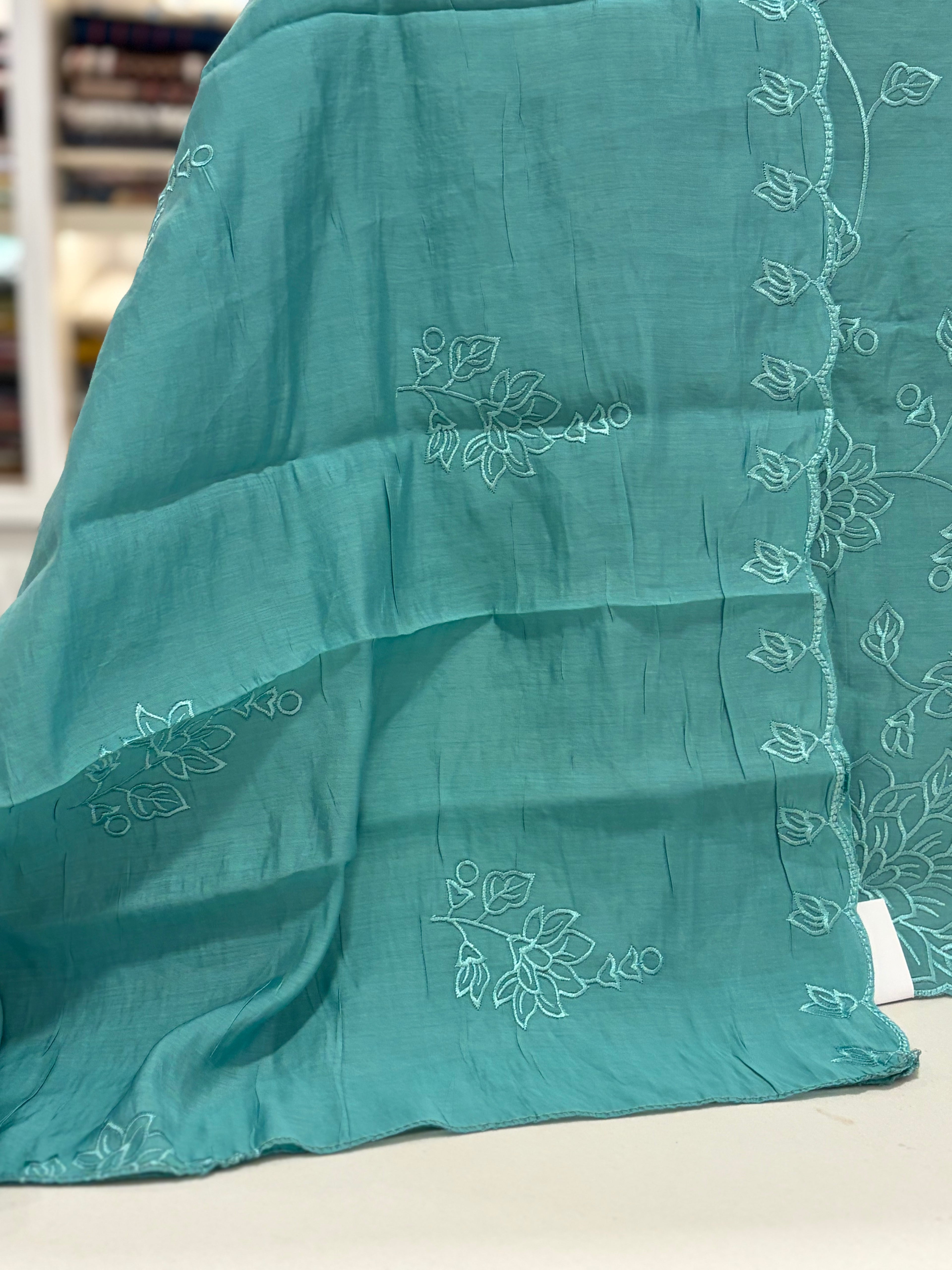 Whispering Florals — Soft Threadwork Suit