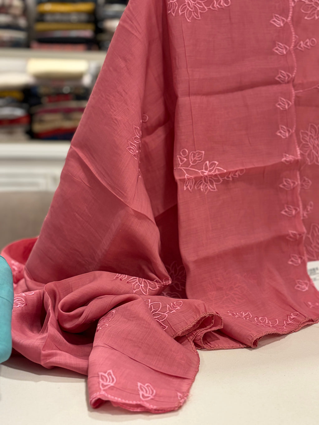 Whispering Florals — Soft Threadwork Suit