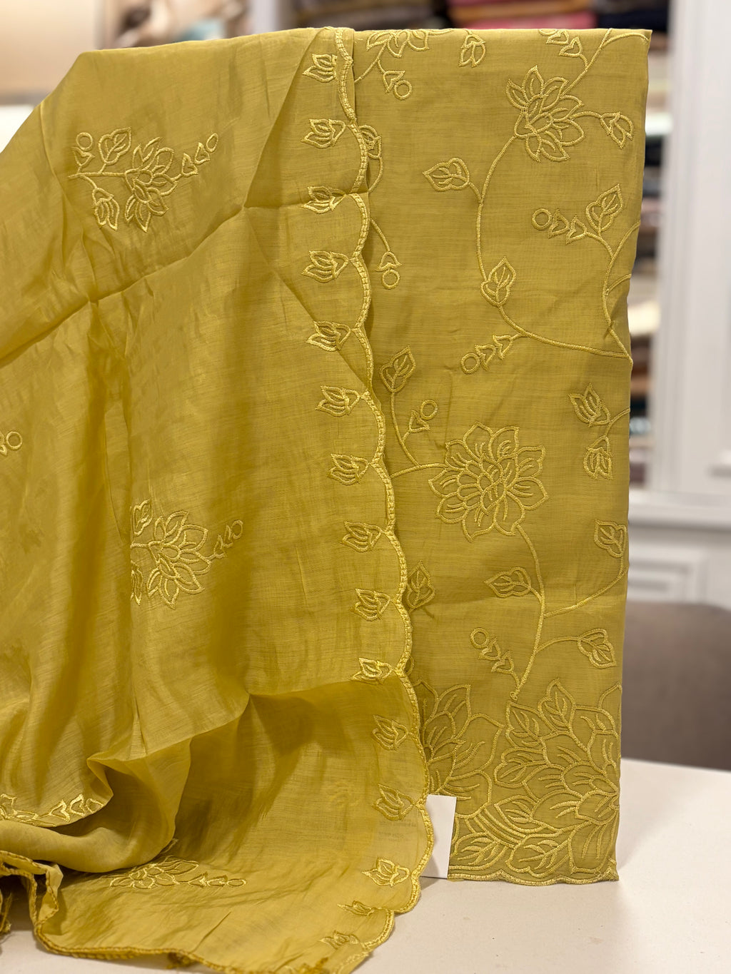 Whispering Florals — Soft Threadwork Suit