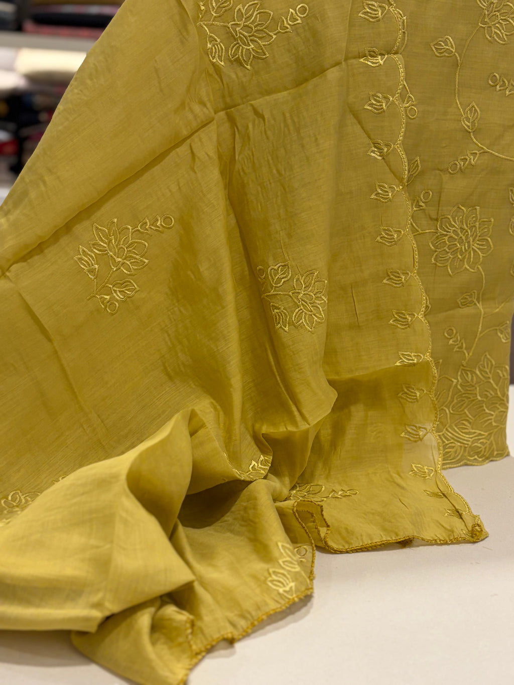 Whispering Florals — Soft Threadwork Suit