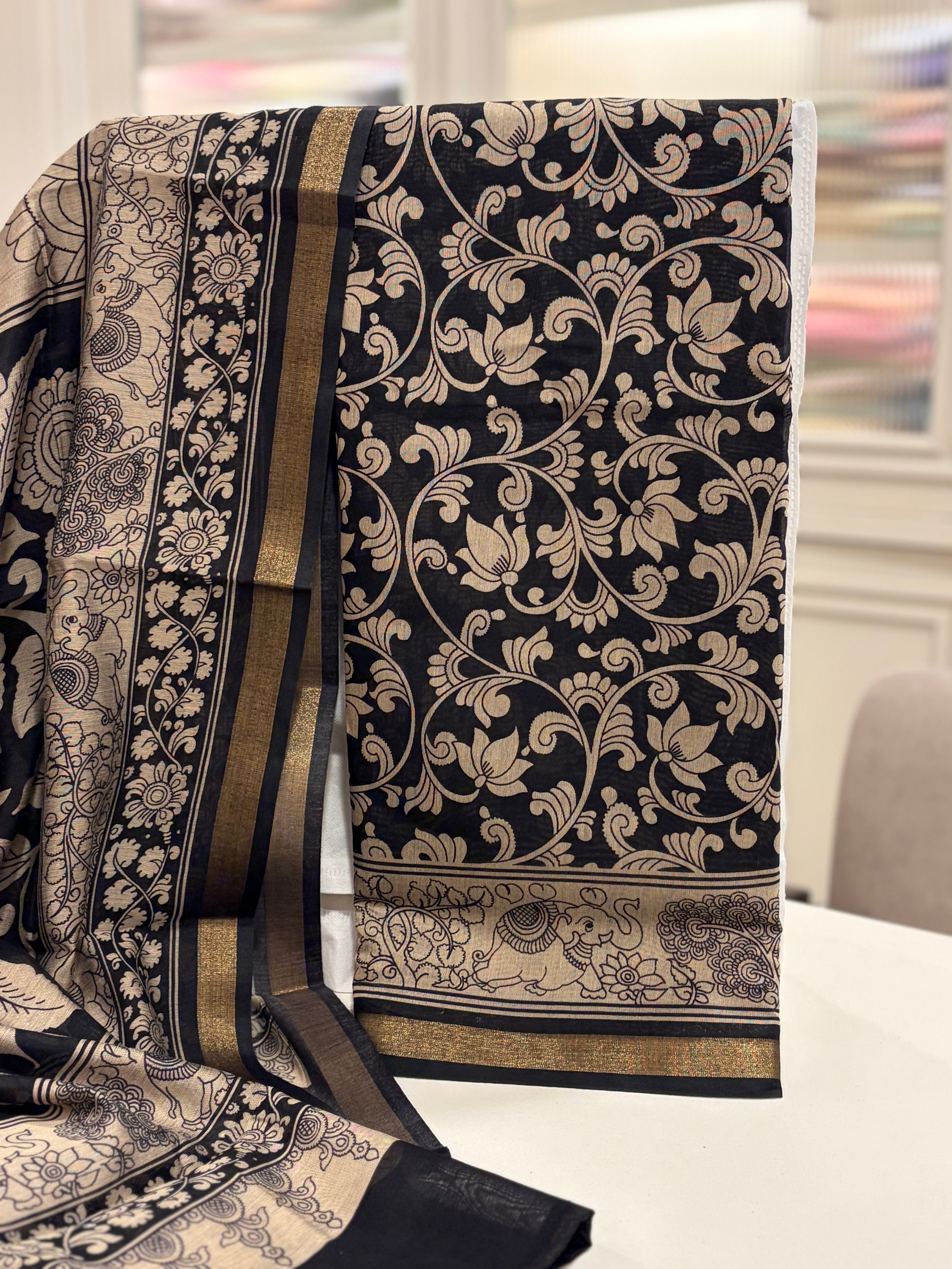 Pure Maheshwari Kalamkari Unstitched Suit ✨