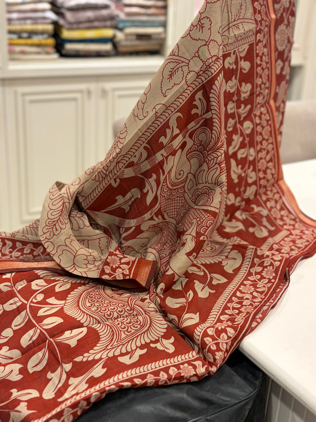 Pure Maheshwari Kalamkari Unstitched Suit ✨