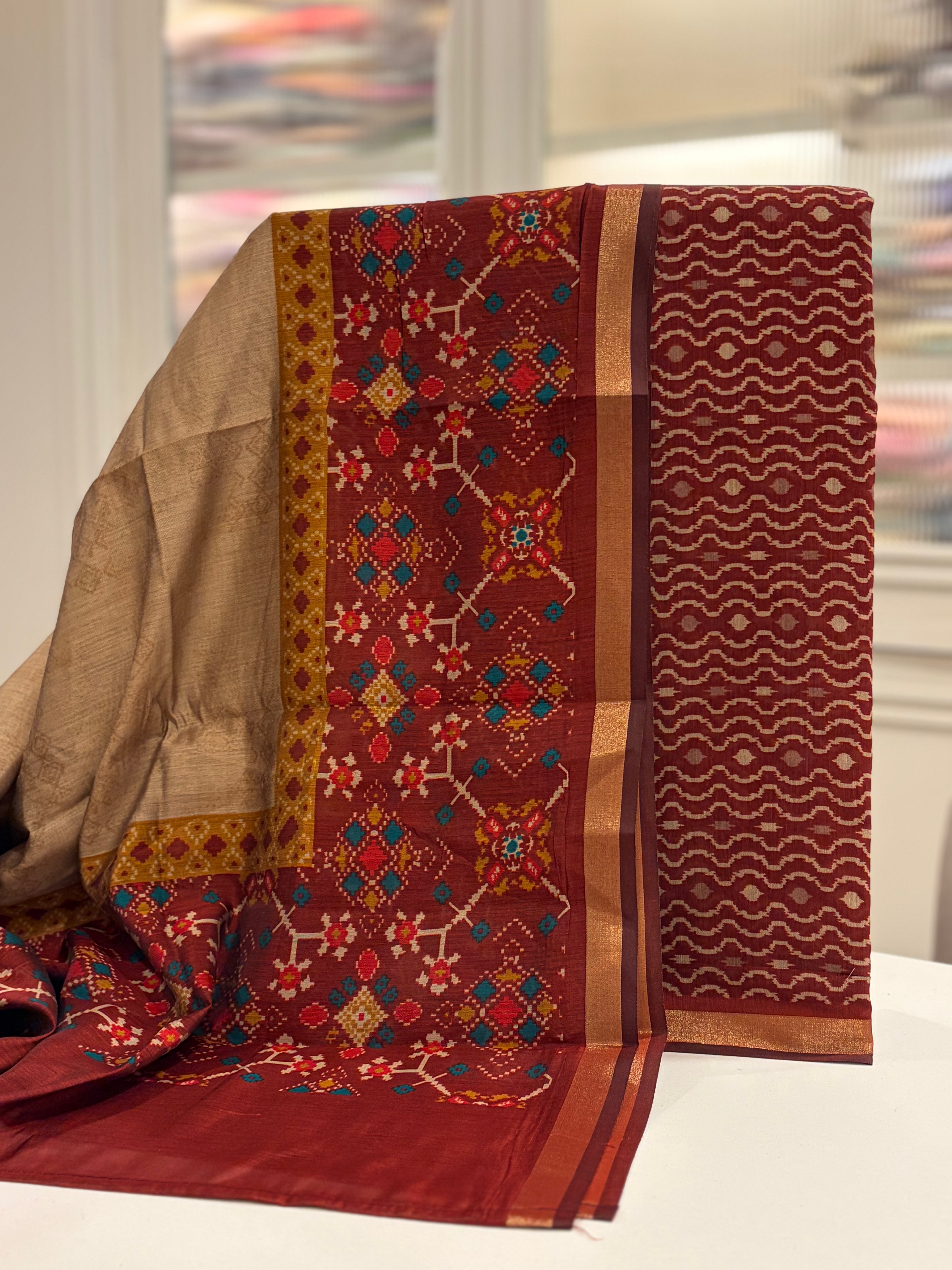 Pure Maheshwari Handcrafted Unstitched Suit ✨