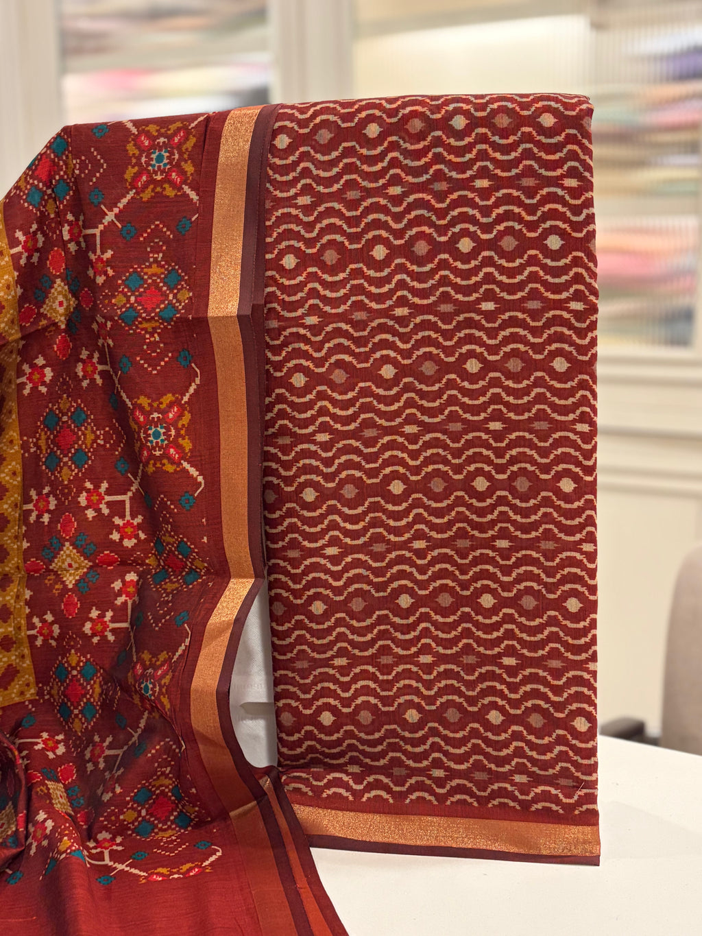 Pure Maheshwari Handcrafted Unstitched Suit ✨
